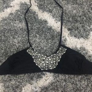 Pearl bedazzle bikini top